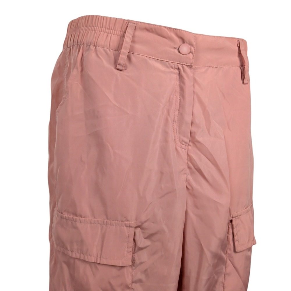Pink Cargo Jogger Windbreaker Pants High Rise Utility Athleisure Streetwear